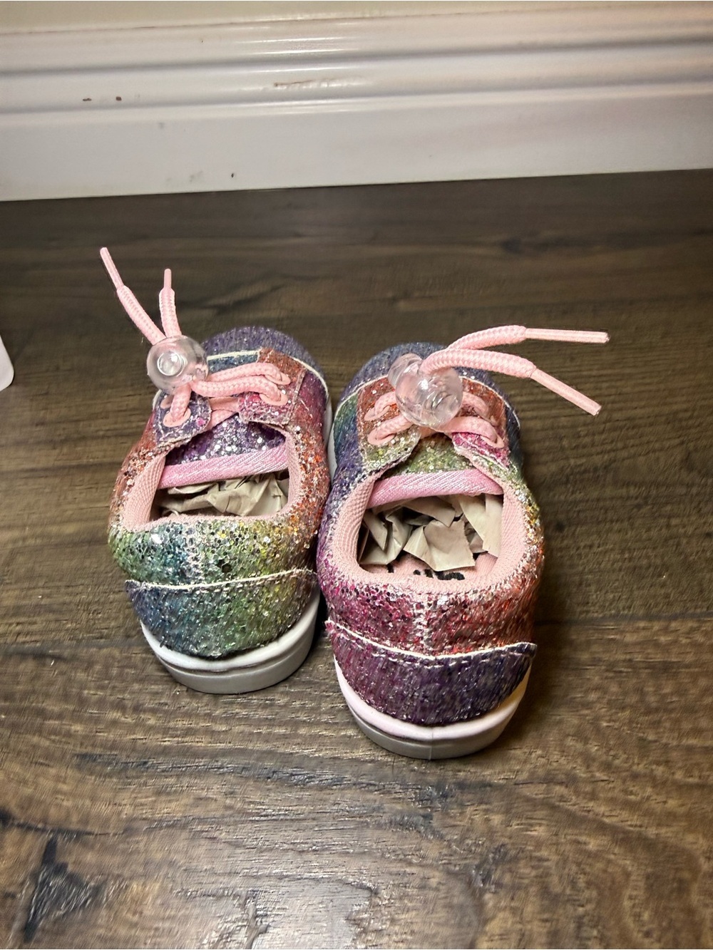 Olivia Miller Girl Kids Toddler Rainbow Glitter Shoelace Sneakers Size 5 NWT - Picture 7 of 8